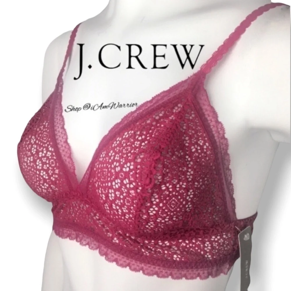 J.Crew NWT raspberry pink lace bralette *shop@iamwarrior